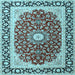 Square Machine Washable Persian Light Blue Traditional Rug, wshtr4596lblu