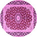 Round Persian Pink Traditional Rug, tr4596pnk