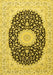 Machine Washable Medallion Yellow Traditional Rug, wshtr4597yw