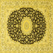 Square Machine Washable Medallion Yellow Traditional Rug, wshtr4597yw