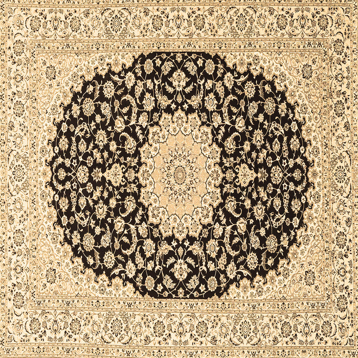 Square Machine Washable Medallion Brown Traditional Rug, wshtr4597brn