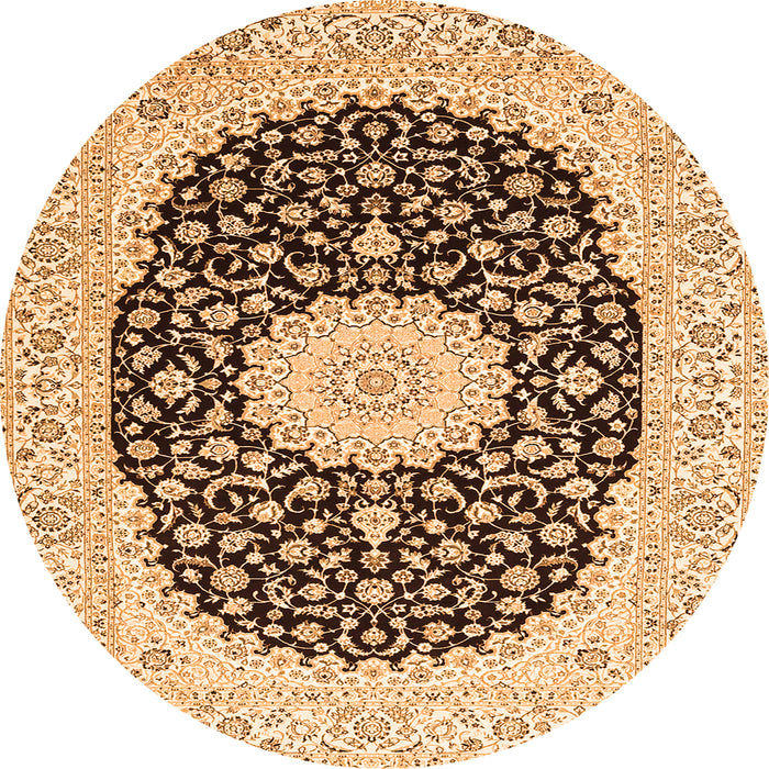 Square Medallion Orange Traditional Rug, tr4597org