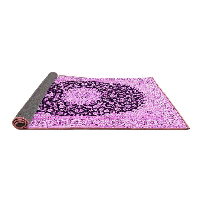 Sideview of Medallion Pink Traditional Rug, tr4597pnk