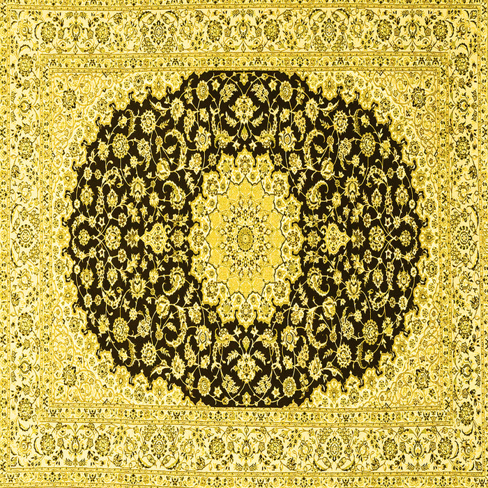 Square Medallion Yellow Traditional Rug, tr4597yw
