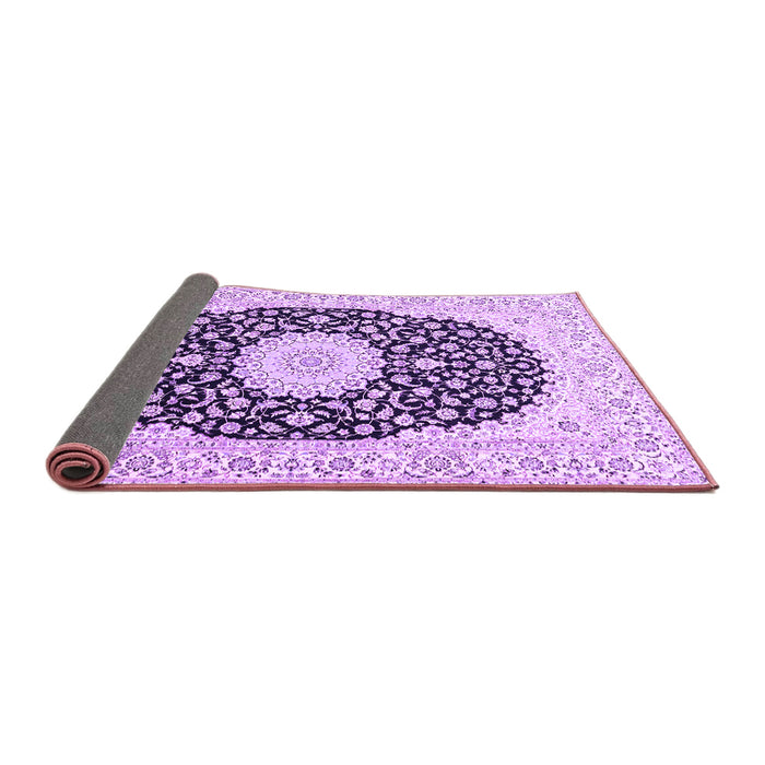 Sideview of Medallion Purple Traditional Rug, tr4597pur