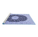 Sideview of Machine Washable Medallion Blue Traditional Rug, wshtr4597blu