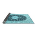 Sideview of Medallion Light Blue Traditional Rug, tr4597lblu