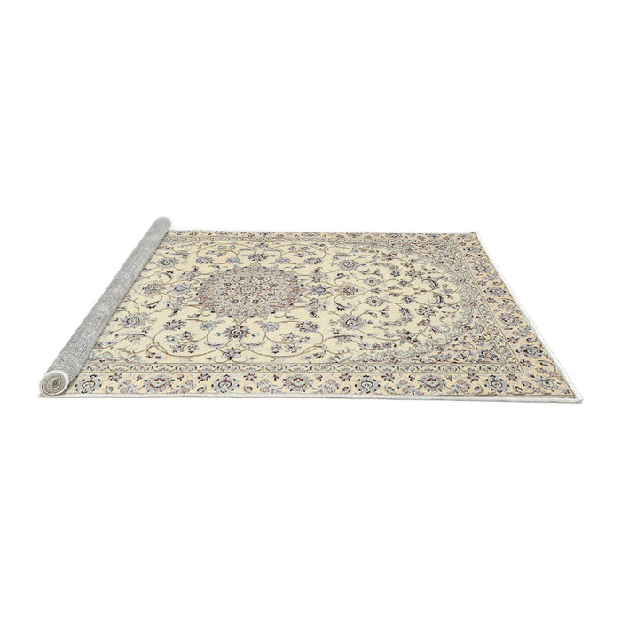 Sideview of Machine Washable Traditional Light French Beige Brown Rug, wshtr4598