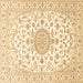 Square Medallion Brown Traditional Rug, tr4598brn