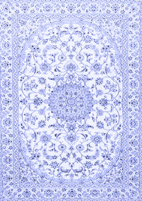 Medallion Blue Traditional Rug, tr4598blu