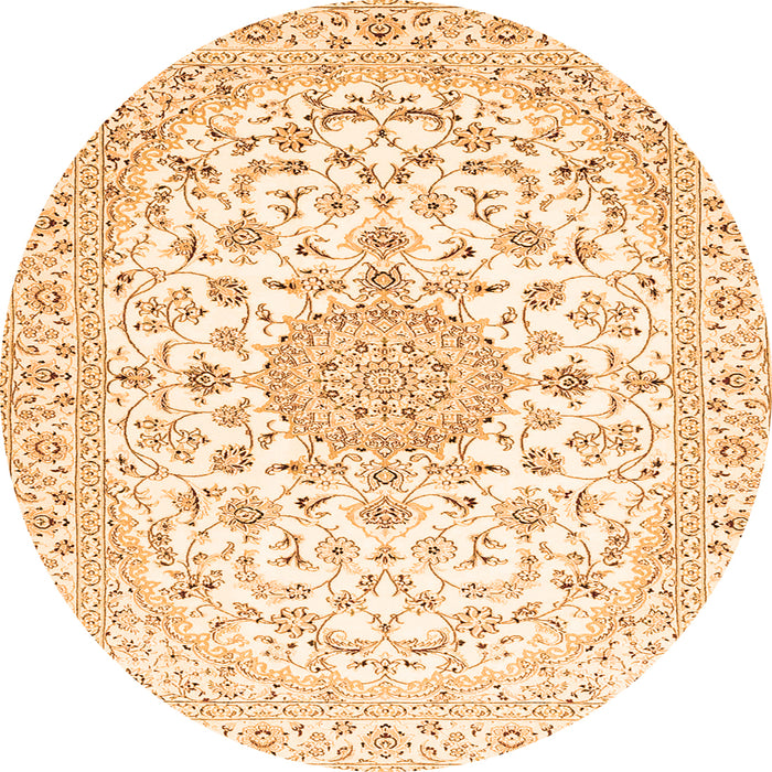 Machine Washable Medallion Orange Traditional Area Rugs, wshtr4598org