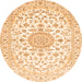 Machine Washable Medallion Orange Traditional Area Rugs, wshtr4598org