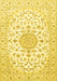 Machine Washable Medallion Yellow Traditional Rug, wshtr4598yw