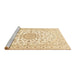 Sideview of Machine Washable Medallion Brown Traditional Rug, wshtr4598brn