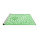 Sideview of Machine Washable Medallion Emerald Green Traditional Area Rugs, wshtr4598emgrn