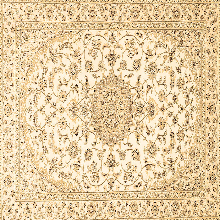 Square Machine Washable Medallion Brown Traditional Rug, wshtr4598brn