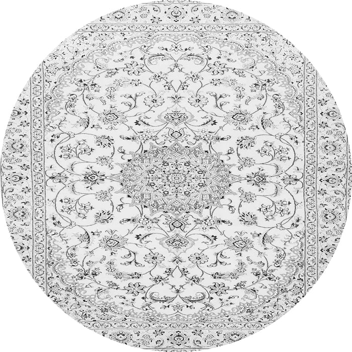 Machine Washable Medallion Gray Traditional Rug, wshtr4598gry
