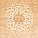 Serging Thickness of Medallion Orange Traditional Rug, tr4598org