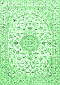 Medallion Emerald Green Traditional Rug, tr4598emgrn