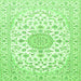 Serging Thickness of Medallion Green Traditional Rug, tr4598grn