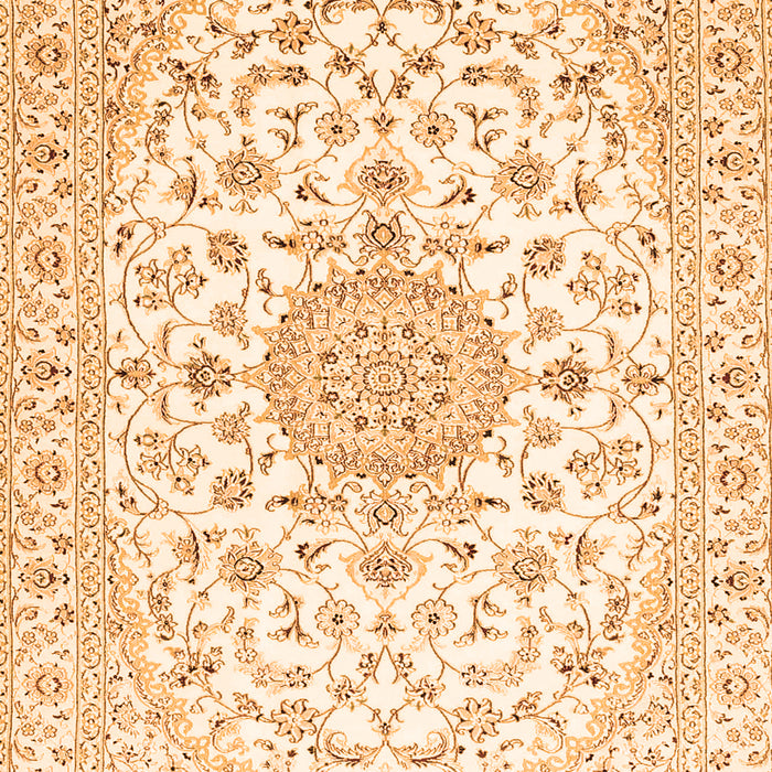 Serging Thickness of Machine Washable Medallion Orange Traditional Area Rugs, wshtr4598org