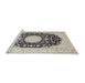 Sideview of Machine Washable Traditional Carbon Gray Rug, wshtr4599