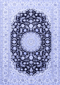 Medallion Blue Traditional Rug, tr4599blu