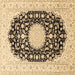 Square Medallion Brown Traditional Rug, tr4599brn