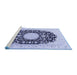 Sideview of Machine Washable Medallion Blue Traditional Rug, wshtr4599blu