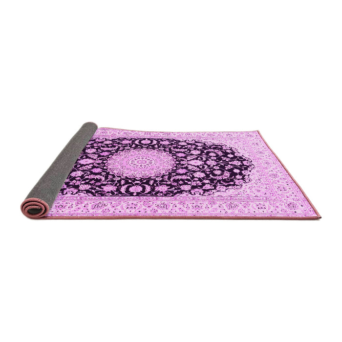 Sideview of Medallion Pink Traditional Rug, tr4599pnk