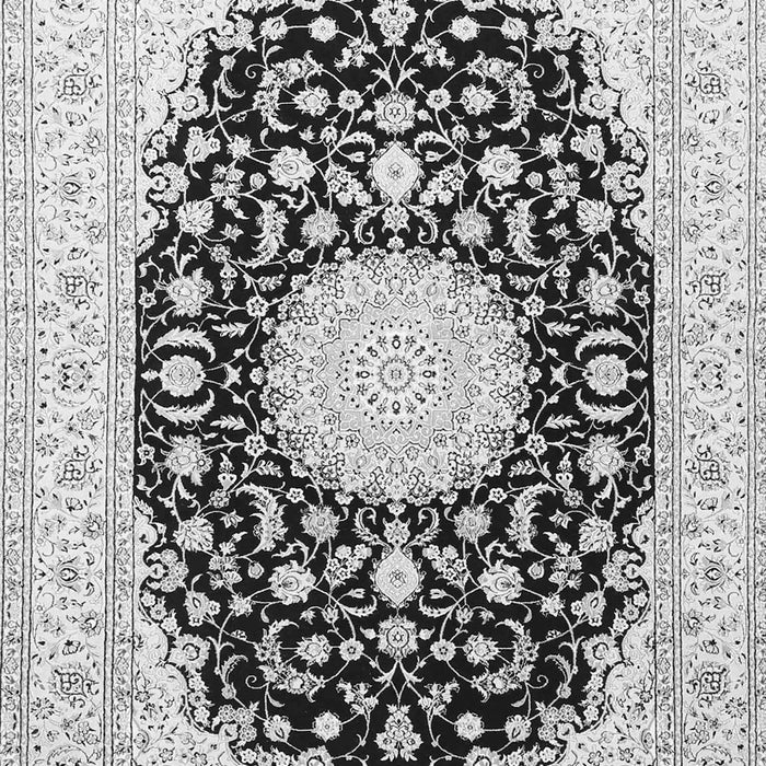 Serging Thickness of Machine Washable Medallion Gray Traditional Rug, wshtr4599gry
