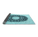 Sideview of Medallion Light Blue Traditional Rug, tr4599lblu