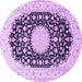 Round Medallion Purple Traditional Rug, tr4599pur