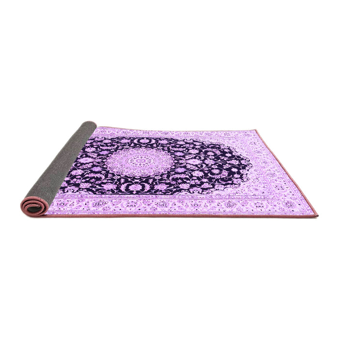 Sideview of Medallion Purple Traditional Rug, tr4599pur