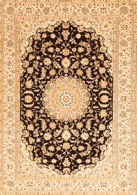 Medallion Orange Traditional Rug, tr4599org