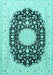 Machine Washable Medallion Turquoise Traditional Area Rugs, wshtr4599turq