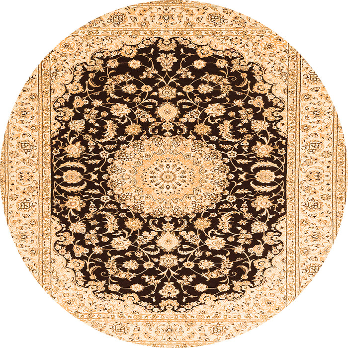 Square Medallion Orange Traditional Rug, tr4599org