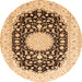 Square Medallion Orange Traditional Rug, tr4599org