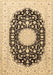 Machine Washable Medallion Brown Traditional Rug, wshtr4599brn