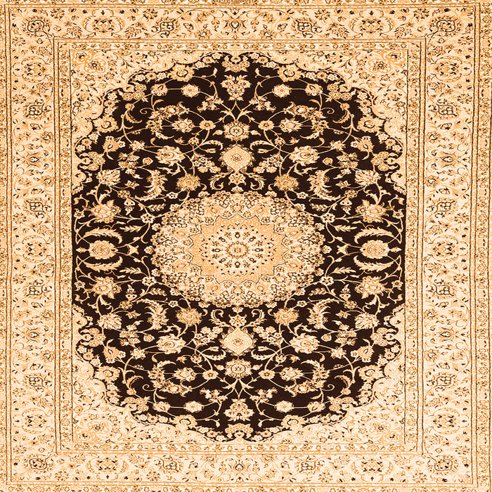 Serging Thickness of Medallion Orange Traditional Rug, tr4599org