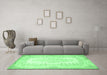 Machine Washable Persian Emerald Green Traditional Area Rugs in a Living Room,, wshtr459emgrn