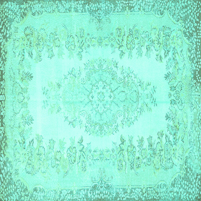 Square Persian Turquoise Traditional Rug, tr459turq