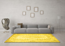 Machine Washable Persian Yellow Traditional Rug in a Living Room, wshtr459yw