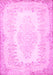 Machine Washable Persian Pink Traditional Rug, wshtr459pnk