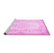 Sideview of Machine Washable Persian Pink Traditional Rug, wshtr459pnk