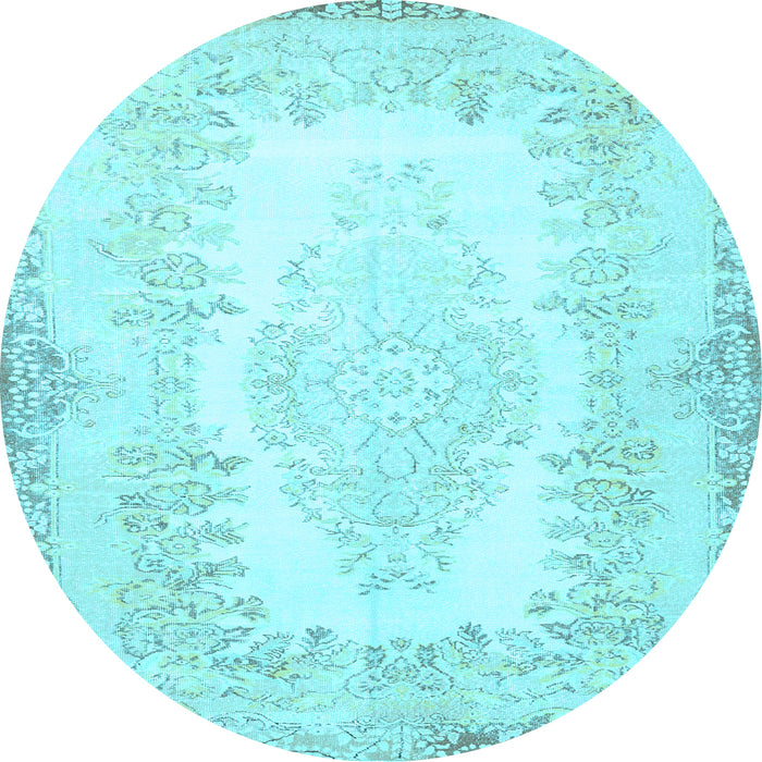 Round Persian Light Blue Traditional Rug, tr459lblu