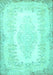 Machine Washable Persian Turquoise Traditional Area Rugs, wshtr459turq