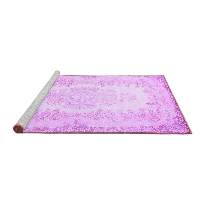 Sideview of Machine Washable Persian Purple Traditional Area Rugs, wshtr459pur