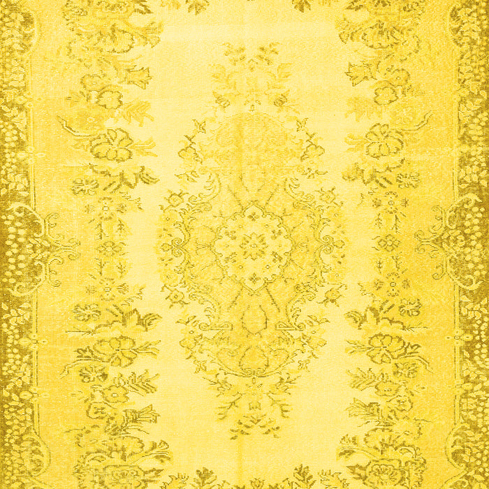 Machine Washable Persian Yellow Traditional Rug, wshtr459yw