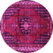 Round Persian Pink Traditional Rug, tr45pnk